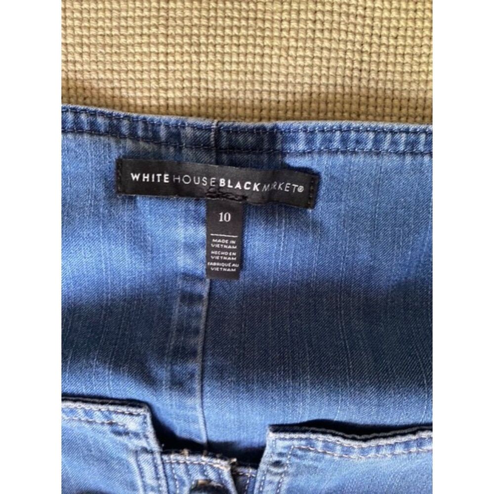 EUC White House Black Market Super Soft Denim Belted Top 10 - Picture 6 of 6